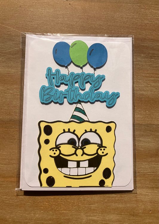 SpongeBob themed birthday card